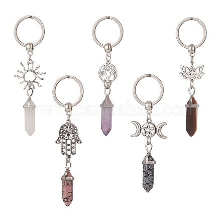 Брелок с кулоном из драгоценных камней с двумя концами KEYC-JKC00453-1