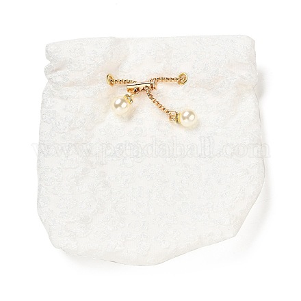 Мешочки для конфет с тисненым цветочным волокном и шнурком PW-WG61065-07-1