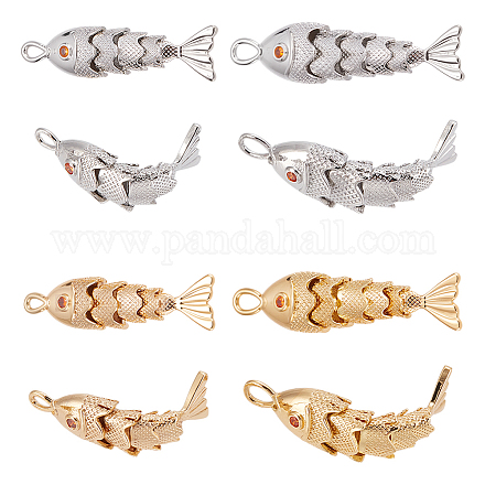 8шт 4 цвета латунные подвески KK-ME0003-46B-1