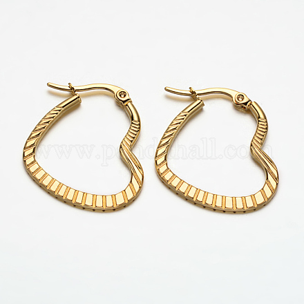 Серьги-кольца в форме сердца из нержавеющей стали 304 EJEW-N034-29-1