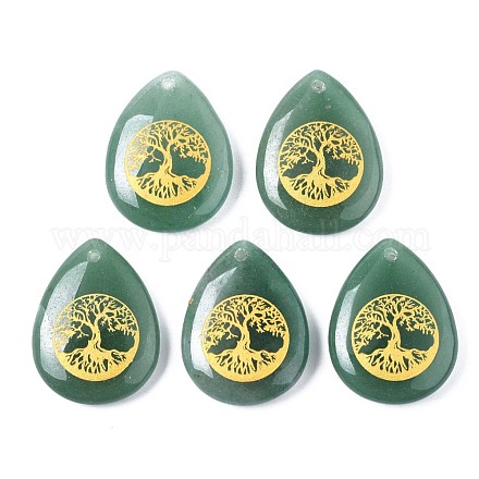 Естественный зеленый авантюрин подвески G-T122-71I-1