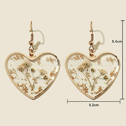 Серьги-подвески из сплава в форме сердца из смолы FS-WG72C44-05-1