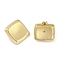304 Stainless Steel Stud Earrings, for Women, Square, Real 18K Gold Plated, 25x25mm