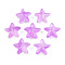 Transparent Spray Painted Glass Beads, Starfish, Orchid, 14x15x6.5mm, Hole: 1mm