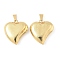 Heart Brass Pendants, Rack Plating, Long-Lasting Plated, Cadmium Free & Lead Free, Real 18K Gold Plated, 32.2x29.5x9.5mm, Hole: 9x4mm