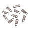 Alloy Zipper Slider, Garment Accessories, Platinum, 3x1.15x0.3cm, Hole: 8x6mm