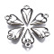 CCB Plastic Pendants, for DIY Jewelry Making, Heart, Platinum, 19x11.5x7mm, Hole: 2.5mm, about 730pcs/500g