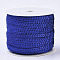 Ornament Accessories Plastic Paillette Bead Strands, with Glitter Powder, Sequins Trim, Flat Round, Blue, 6x0.3mm, Hole: 1.2mm, about 100yards/roll