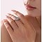 304 Stainless Steel & Cubic Zirconia Finger Rings for Women, Star & Moon & Evil Eye, Stainless Steel Color, US Size 7(17.3mm)