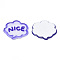 Transparent Printed Acrylic Cabochons, with Glitter Powder, Nice, Medium Slate Blue, 19x21.5x2.5mm