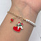 Christmas Jewelry, Alloy Enamel Charm Bracelets for Women, with Plastic Imitation Pearl, Christmas Socking