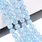 Natural Quartz Beads Strands, Dyed, Round, Light Sky Blue, 6mm, Hole: 0.9mm, about 63~64pcs/strand, 15.16~15.35''(38.5~39cm)