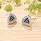Brass Micro Pave Cubic Zirconia Stud Earrings for Women, Cadmium Free & Lead Free, Long-Lasting Plated, Rack Plating, Platinum, Triangle, 9.5x9.5mm