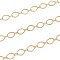 3.28 Feet Brass Link Chains, Textured, Long-Lasting Plated, Soldered, Real 18K Gold Plated, 8.5x6x0.7mm and 5x3.5x1mm