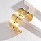 304 Stainless Steel Rhinestone Cuff Bangles, Plain Bangles for Women, Real 18K Gold Plated, 1-1/4 inch(3.15cm), Inner Diameter: 2-3/8 inch(6.05cm)