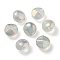 UV Plating Luminous Transparent Acrylic Beads, Glow in The Dark, Round, Aqua, 21x21.5x15mm, Hole: 4mm