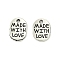 Tibetan Style Pendants, Lead Free & Cadmium Free, Oval with Word Made with Love, Antique Silver, 11x8x2mm, Hole: 2mm