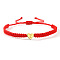 304 Stainless Steel Heart with Letter Bead Braided Bead Bracelets, Adjustable Nylon Cord Braided Bracelets for Couple Friendship, Gold, Letter Z, 7-7/8 inch(20cm), Inner Diameter: 11 inch(28cm)