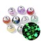 Opaque Luminous Resin & CCB Plastic Beads, Round with Flower, with Glitter Powder, Glow in the Dark, Mixed Color, 16mm, Hole: 2.5mm
