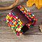 Bohemia & Ethnic Style Wood Stretch Bracelets for Women, Dyed, Colorful, Inner Diameter: 2-1/8~2-1/2 inch(5.3~6.2cm)