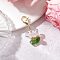 Glass Flower Pendant Decorations, with 304 Stailess Steel Lobster Claw Clasp, Clear AB, 39.5mm