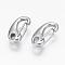 Tarnish Resistant 304 Stainless Steel Push Gate Snap Keychain Clasp Findings, Stainless Steel Color, 15x7x4mm, Hole: 2x3.5mm