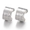 304 Stainless Steel Ear Cuff Findings, with Hole and Star Pattern, Silver, 11x10x7mm, Hole: 0.9mm