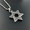 Fashionable 304 Stainless Steel Star of David Pendant Necklaces for Men, Stainless Steel Color