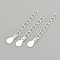 925 Sterling Silver Twisted Extender Chains, with Teardrop Charms, with 925 Stamp, Silver, 33mm