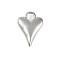 Brass Pendants, Cadmium Free & Nickel Free & Lead Free, with Jump Ring, Heart Charms, Platinum, 15x10.5x3.5mm, Hole: 3mm