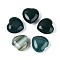 Natural Green Banded Agate (Dyed & Heated) Heart Stones, Pocket Palm Stone for Reiki Balancing, 28.5~29.5x29~30x13~15.5mm