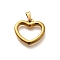 304 Stainless Steel Pendants, Heart Charm, Real 18K Gold Plated, 19x21x4mm, Hole: 3x6.5mm