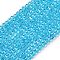 Transparent Glass Beads Strands, Rondelle, Faceted, Deep Sky Blue, 5x6x5mm, Hole: 1.2mm, about 98pcs/strand, 16.54~17.32''(42~44cm)