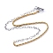 304 Stainless Steel Chain Necklaces, with Rope Chains, Figaro Chains and Toggle Clasps, Golden & Stainless Steel Color, 15.7 inch(40cm)