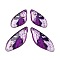 4Pcs Transparent Epoxy Resin Butterfly Wings Pendants, with Gold Foil & Glitter Powder, Purple, 29.5~40x15~17x2~2.5mm, Hole: 1.1mm