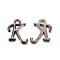 Gunmetal Plated Alloy Letter Pendants, Rack Plating, Cadmium Free & Lead Free, Letter.K, 14x10x2mm, Hole: 1.5mm