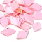 30Pcs Spray Painted Natural Freshwater Shell Pendants, Rhombus Charms, Pearl Pink, 14~17.5x9~10x1.5~2mm, Hole: 1.2mm