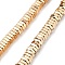 Electroplated Synthetic Non-magnetic Hematite Beads Strands, Hexagon, Light Gold Plated, 6x5.5~6x2mm, Hole: 1.4mm, about 201pcs/strand, 16.14''(41cm)