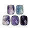Natural Colorful Fluorite Cabochons, Rectangle, Faceted, 14x10x5mm
