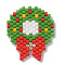 Handmade MIYUKI Japanese Seed Loom Pattern Seed Beads, Christmas Theme Pendants, Christmas Wreath Pattern, 23x20x1.7mm