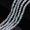 Electroplate Glass Beads Strands, Half Rainbow Plated, Faceted, Rondelle, Clear, 2.9~3.3x2mm, Hole: 0.8mm, about 135~140pcs/strand, 32~34cm