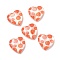 Printed Opaque Resin Cabochons, Heart, Light Salmon, Round Pattern, 16x16x5mm