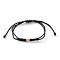 Unisex Adjustable Nylon Thread Braided Bead Bracelets, with Golden Plated Brass Heart Beads, Black, Inner Diameter: 5/8~3-1/2 inch(1.5~9cm)
