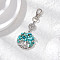 Synthetic Turquoise Chips Beads & Alloy Tree of Life Pendant Decorations, with Swivel Lobster Claw Clasps, 90mm