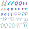 DIY Earring Making Finding Kit, Including Stainless Steel Stud & Leverback & Hoop Earring Findings & Earring Hooks, Plastic Ear Nuts, Rainbow Color, 80Pcs/box