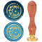 Brass Wax Seal Stamps with Wood Handle, for DIY Scrapbooking, Moon, 25mm