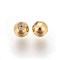 925 Sterling Silver Beads, with Silicone inside, Real 18K Gold Plated, 3.5x3mm, Hole: 0.5mm