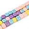 Handmade Polymer Clay Beads Strands, Pearlized, Cube, Colorful, 6~7x5.5~6.5x5.5~6.5mm, Hole: 1.4~1.8mm, about 62pcs/strand, 15.94~16.14 inch(40.5~41cm)