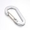 Aluminum Rock Climbing Carabiners, Key Clasps, Quick Links, with Iron Findings, Silver, 60.5x30.5x9mm