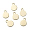 Brass Charms, Stamping Blank Tag, Long-Lasting Plated, Flat Round, Real 24K Gold Plated, 8.5x6x0.5mm, Hole: 1.5mm